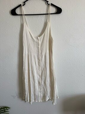 Fantastic Fawn Cream Button-Front Slip Dress